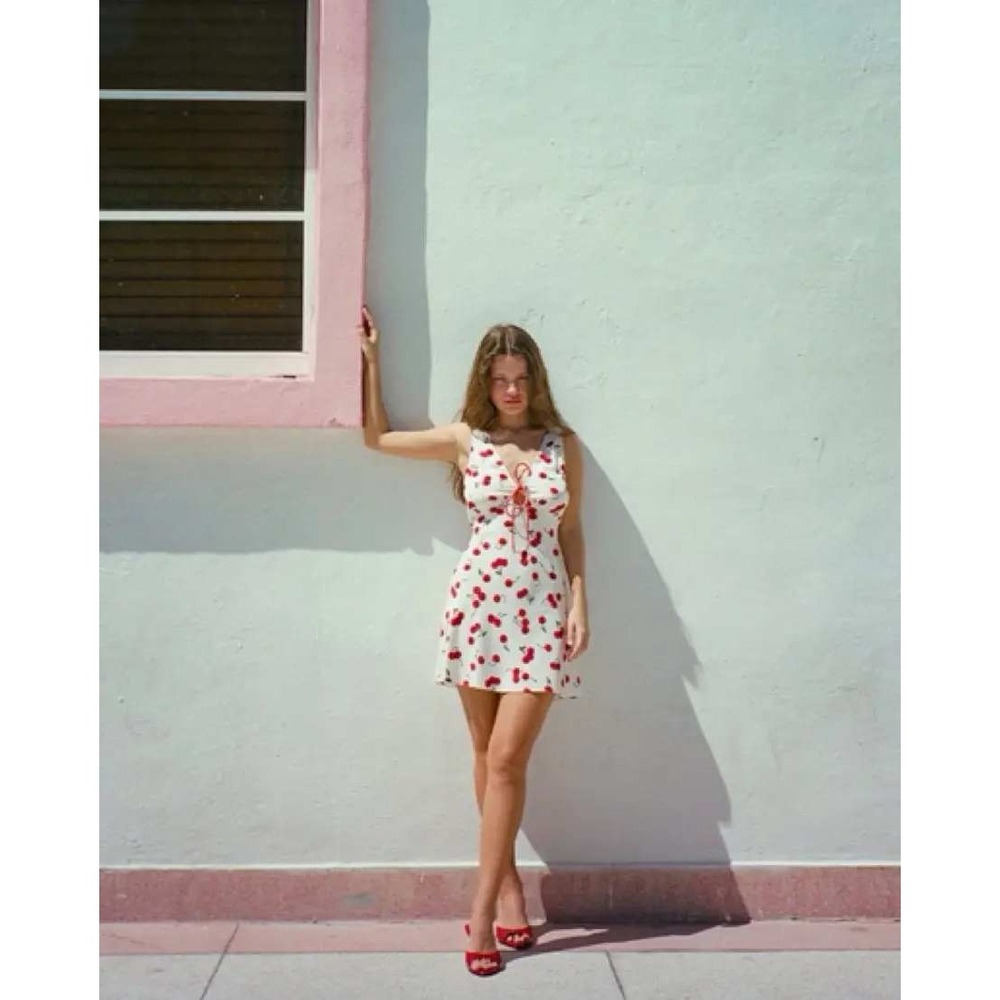 NWT Realisation Par Alexa Toujours Cherie Cherry Silk Mini Dress S